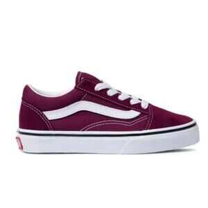 Vans Kids Old Skool Skate Shoe Grape Wine/True White Size 2.0K NEW
